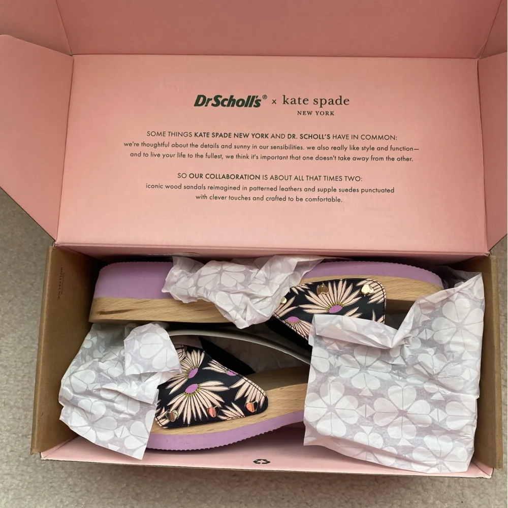 NIB Kate Spade New York - Dr. Scholls wooden sandals SO CUTE - Picture 4 of 5